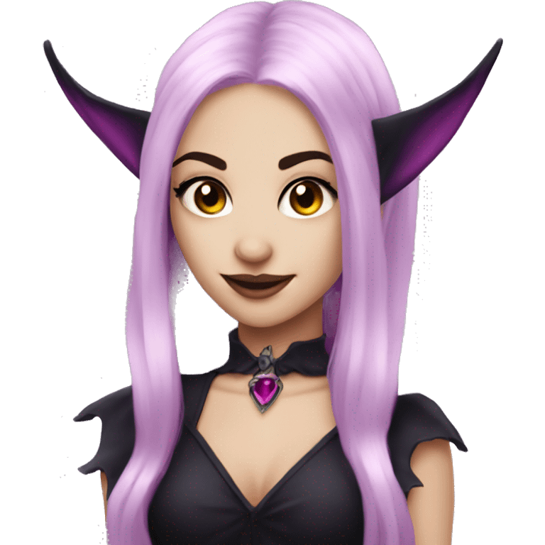 vampire witch elf with purple and black hair friends girl friends with pink fairy vampire emoji