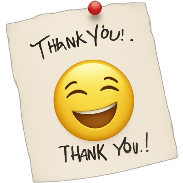 Thank you poster with thank you written emoji