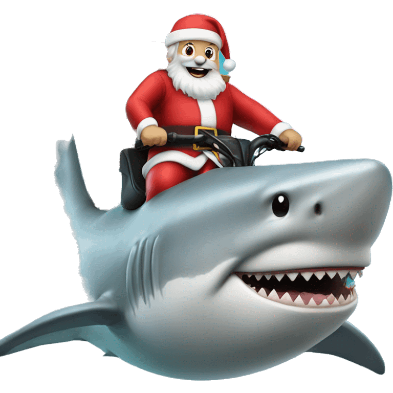 Santa Claus riding on shark emoji