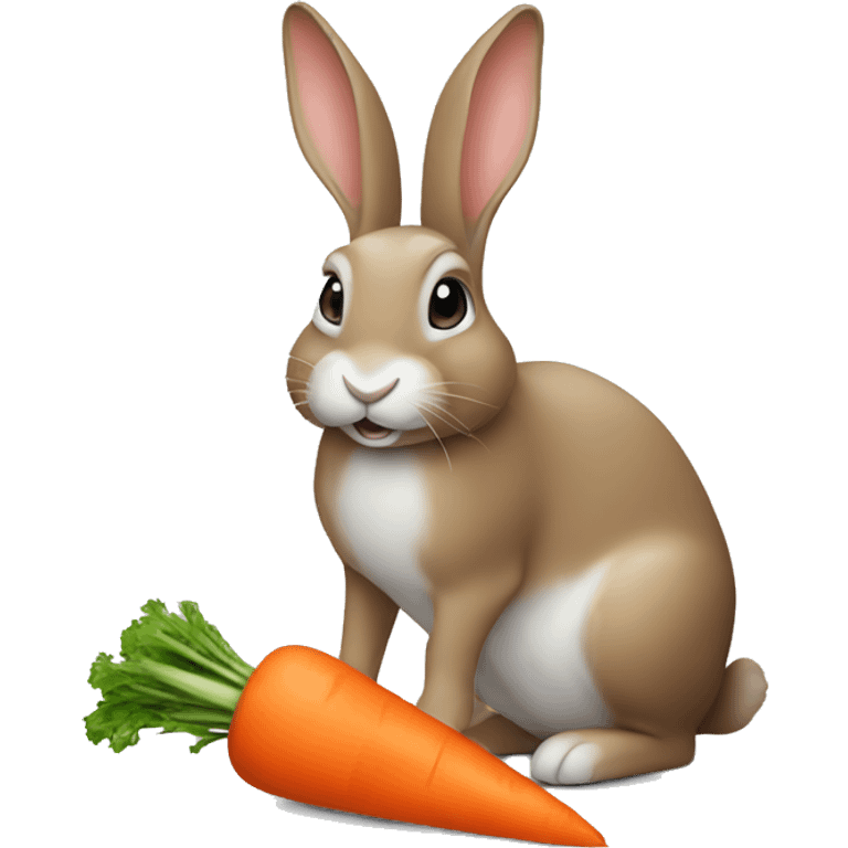 rabbit eat carrot  emoji