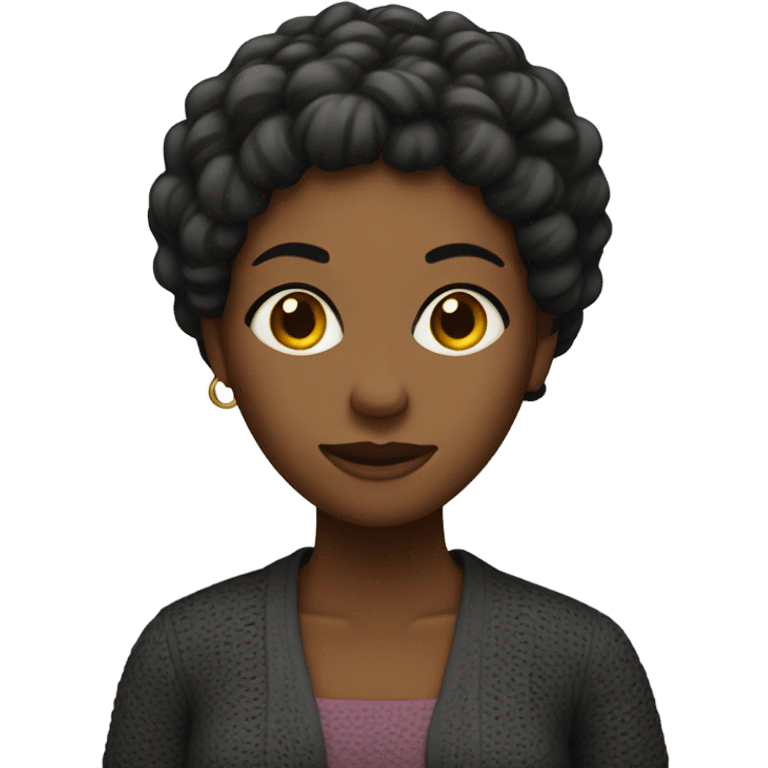 Black woman crotcheting emoji