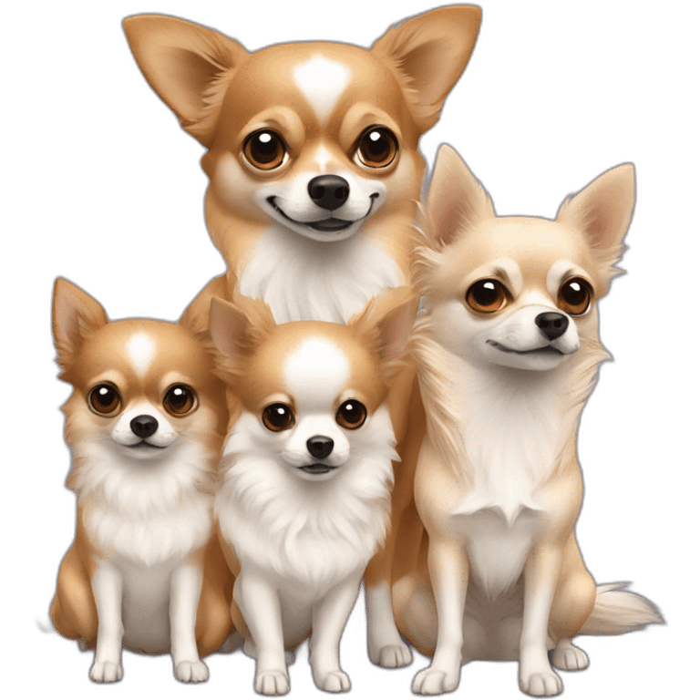 2 chihuahuas with a spitz-Pomeranian  emoji