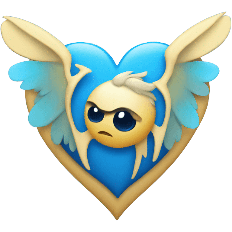 Blue heart with wings  emoji