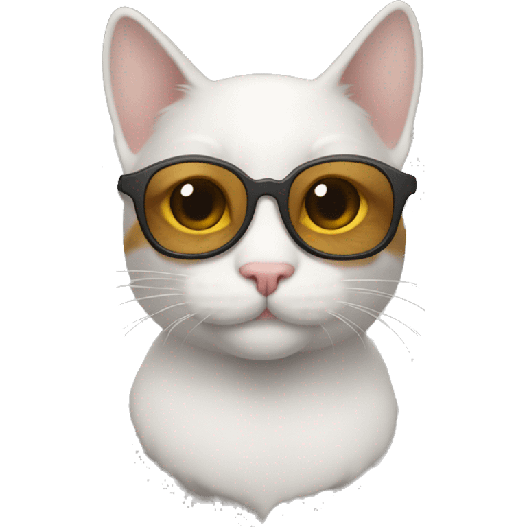 Gato con fleco y lentes emoji