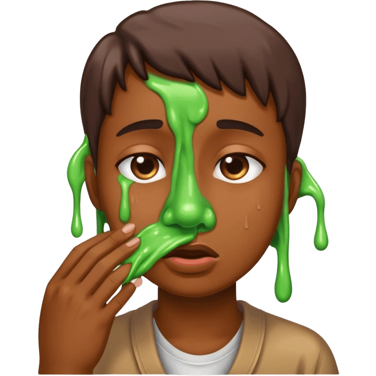 slime drip from nose wipe nose emoji