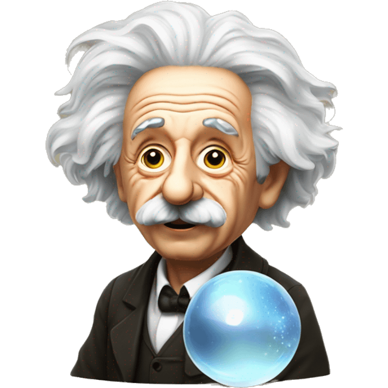 Albert Einstein with crystal ball emoji