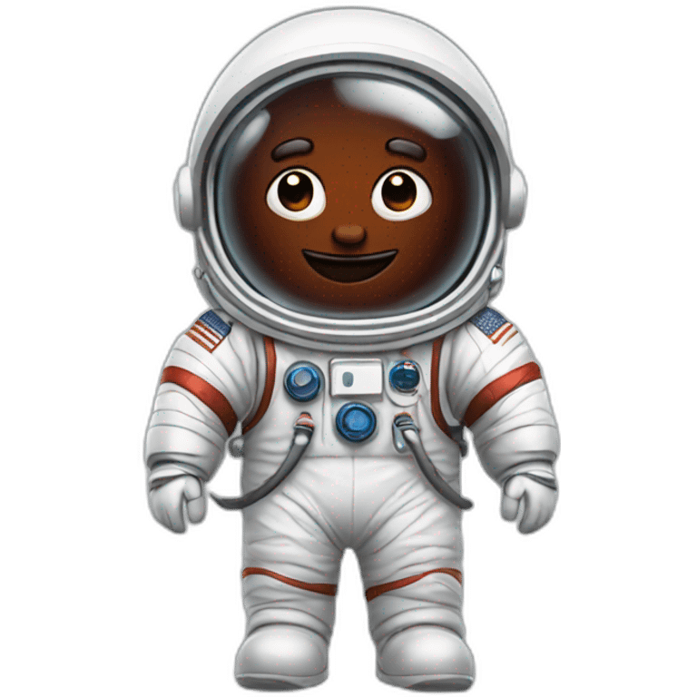 a red bean-shaped astronaut cartoon emoji