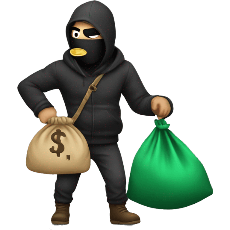 Thief with money bag emoji