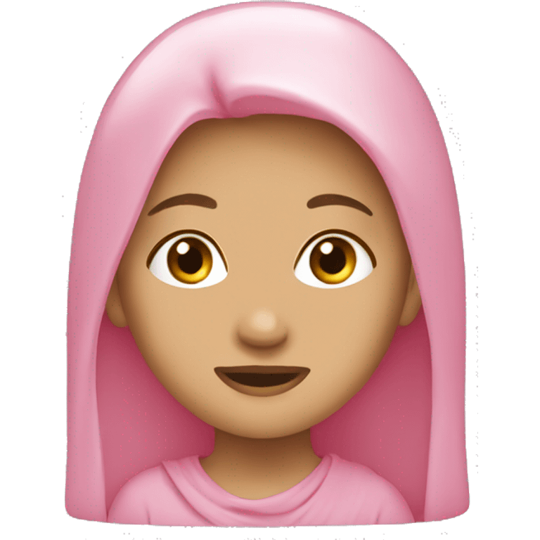 putri bergaun pink emoji