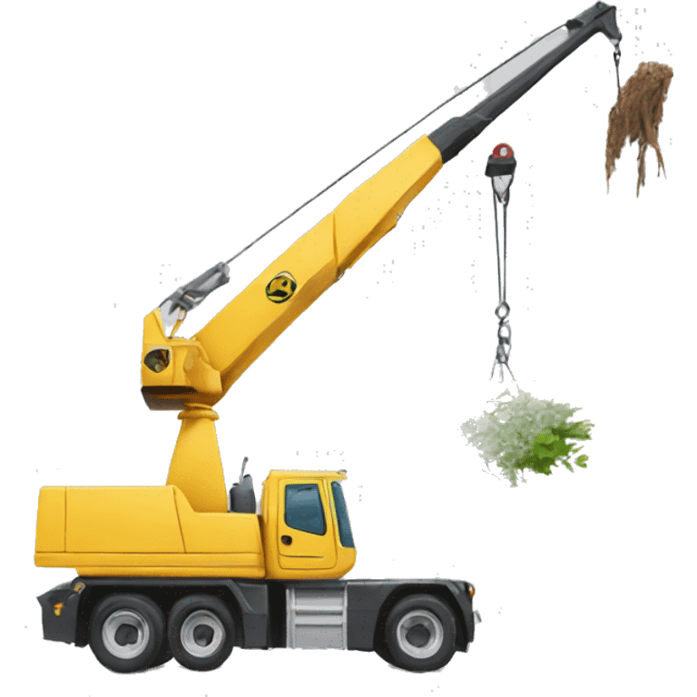 Crane removing tree  emoji