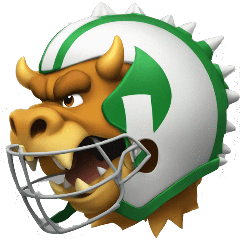 Bowser wearing a football helmet  emoji