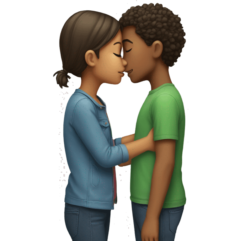 boy kissing a girl emoji