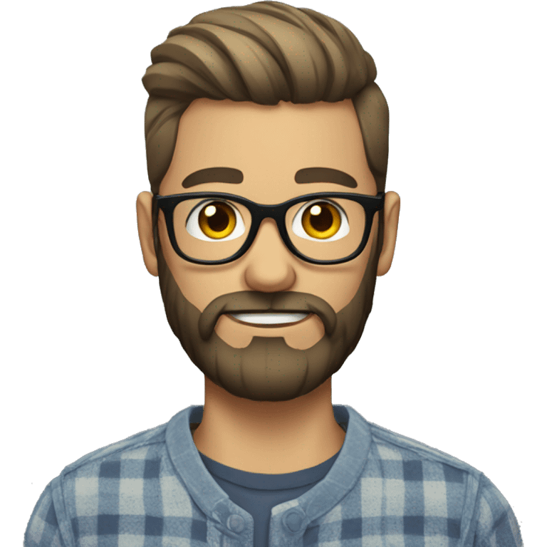 Hipster haircut man with beard and glasses  emoji