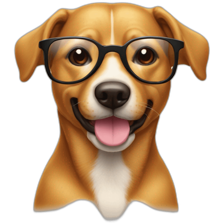 Tête de chien souriant avec lunettes de soleil emoji