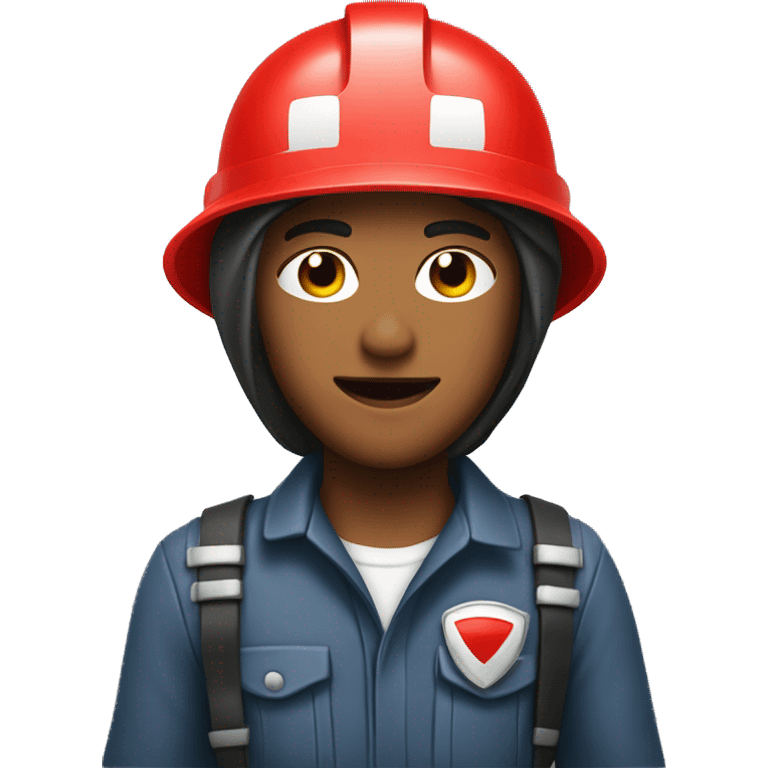 a rescuer in a red helmet emoji