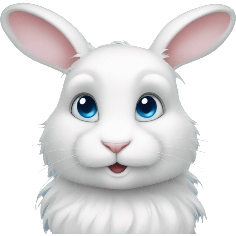 White rabbit blue eyes long haïr emoji