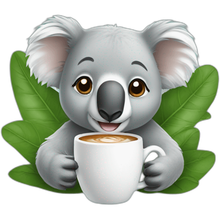 Koala drink coffee emoji