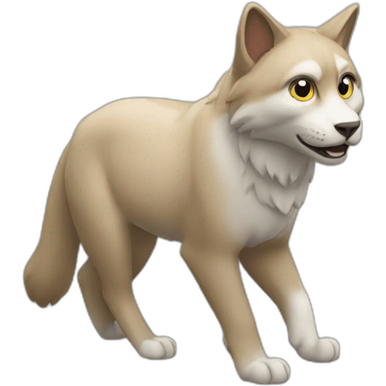 Un chat sur un loup emoji