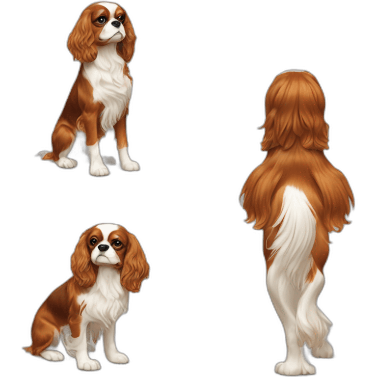 dog Cavalier King Charles Spaniel full height emoji