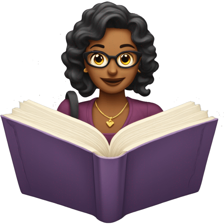 Open book that says Bookish Vixen in script writing emoji