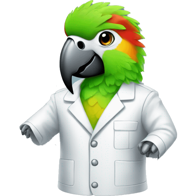 Parrot wearing a Clean room suit emoji