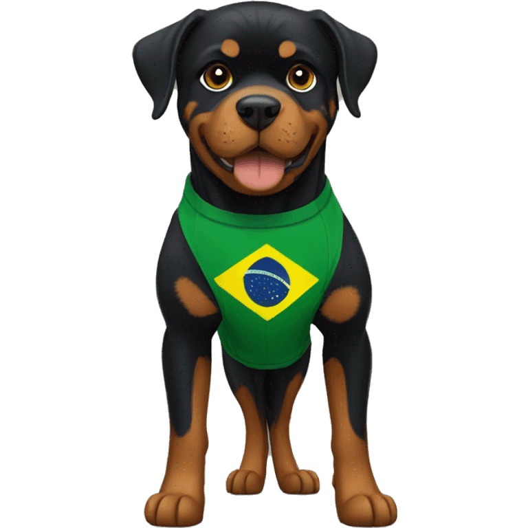 rottweiler with brazil shirt emoji