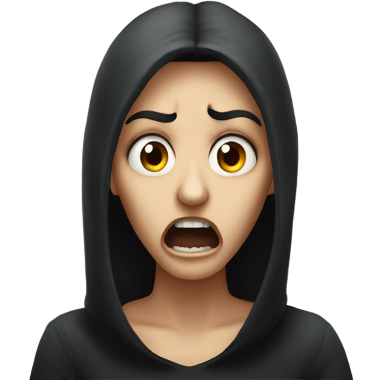 Horrified face dark gothic emoji