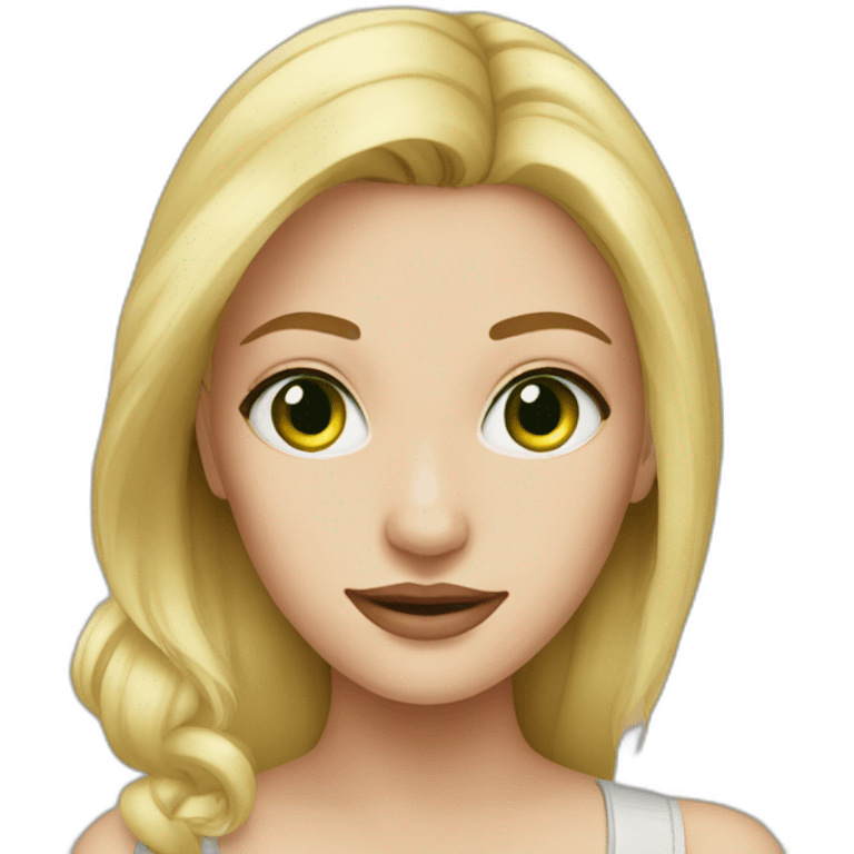 Blonde girl green eyes theatre emoji