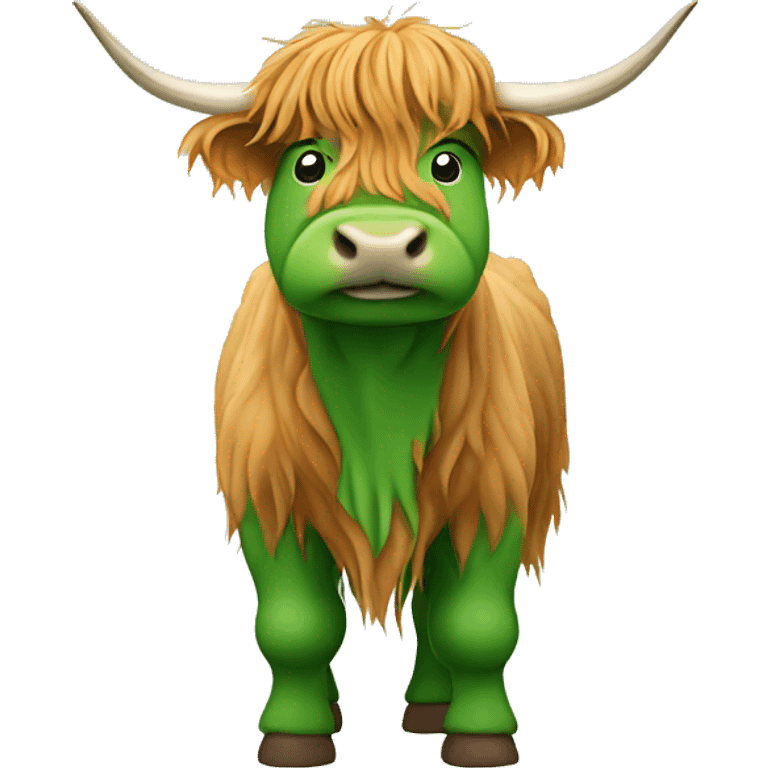 Green highland cow emoji