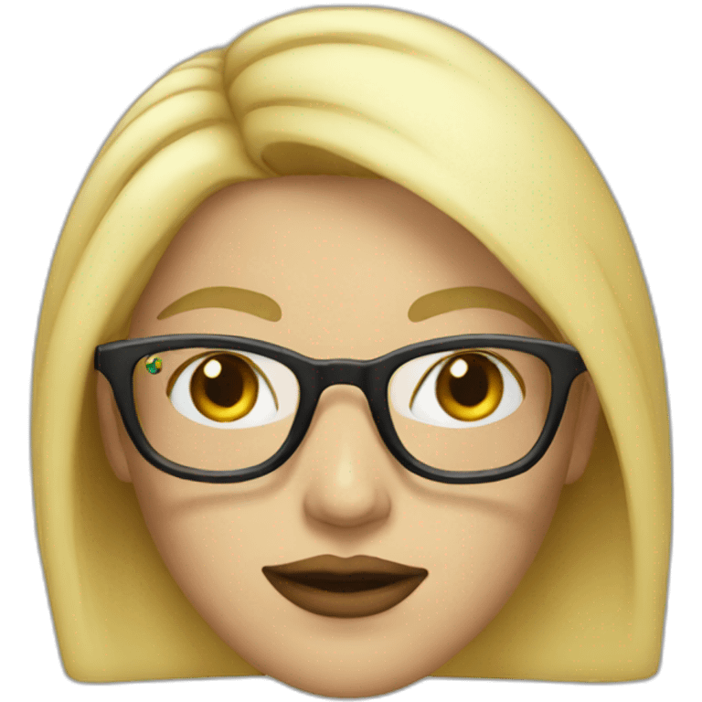 woman with blonde hair and glasses smoking emoji