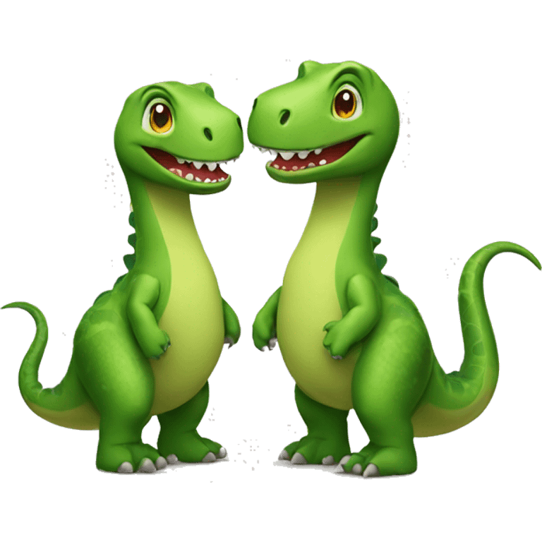 green Dinosaur couple emoji