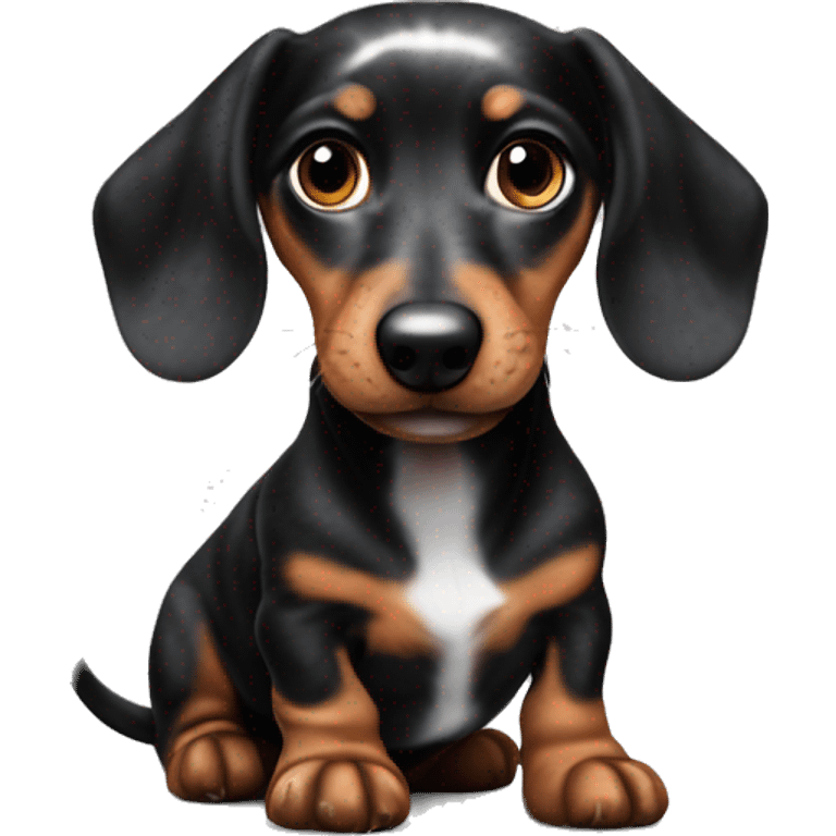 Black merle mini dachshund  emoji