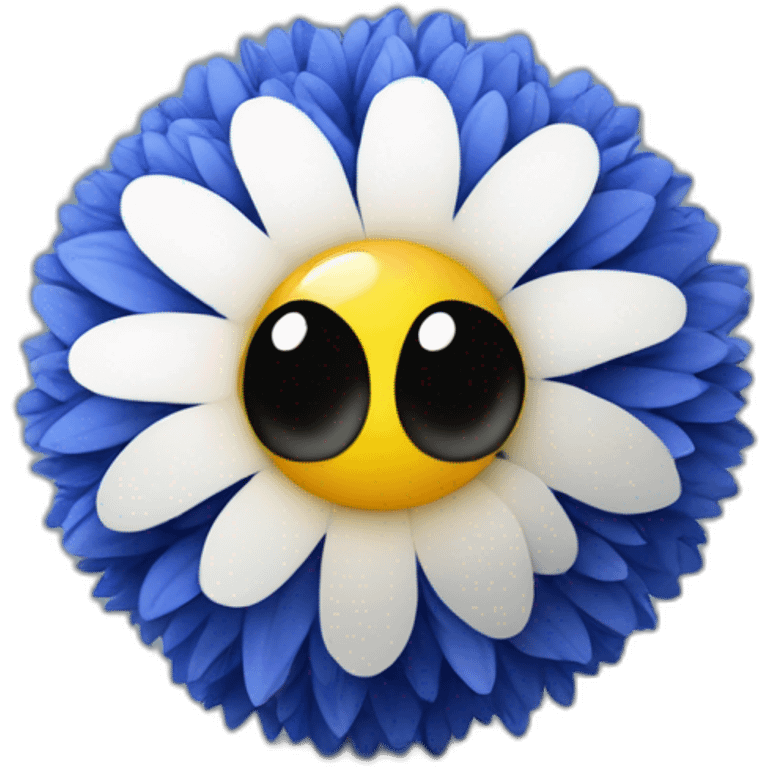 3d sphere with a cartoon cornflower texture with big underdeveloped eyes emoji