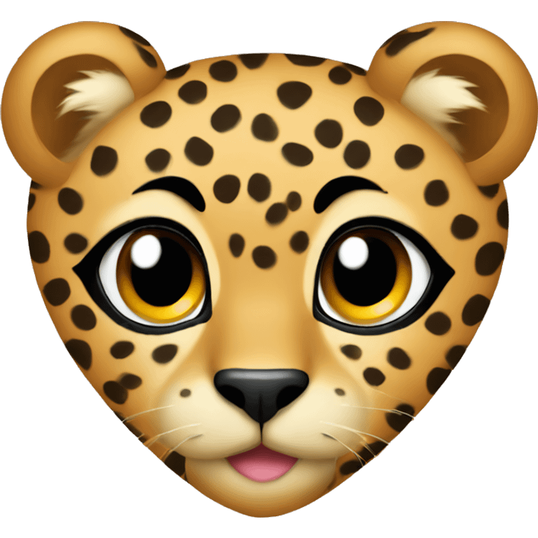 Heart with cheetah print emoji