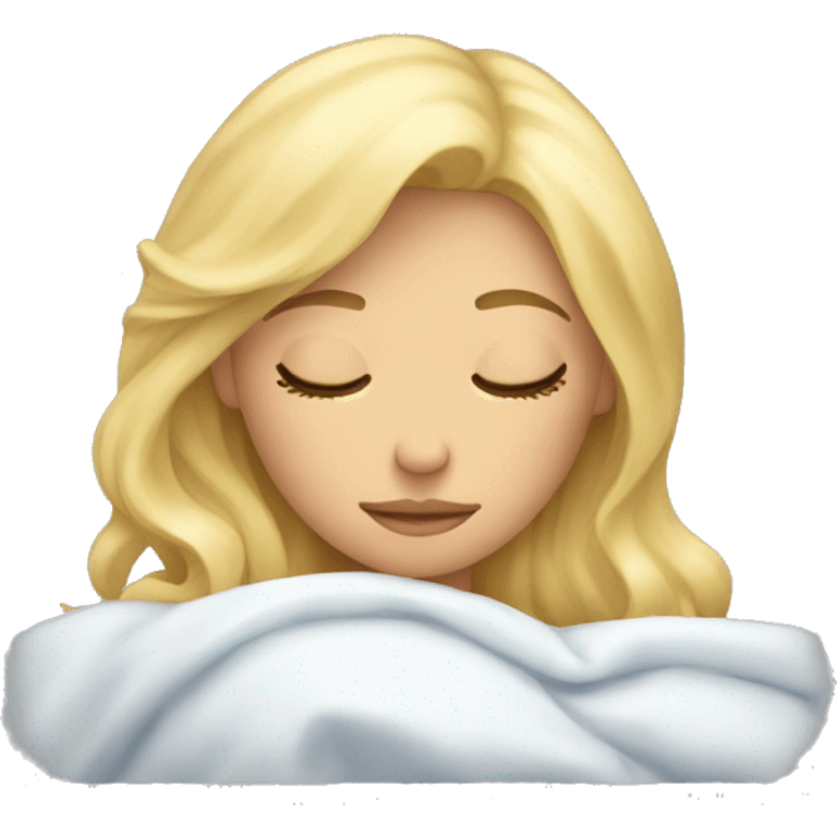 Blonde girl sleeping emoji