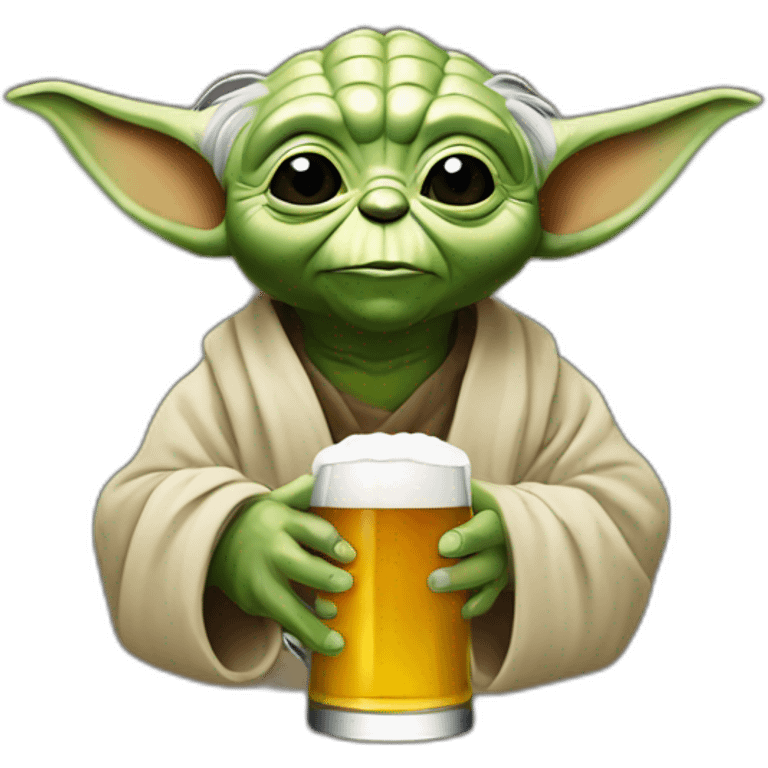 Yoda qui boit une bière emoji