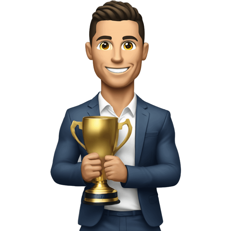 cristiano ronaldo con la copa mundial emoji