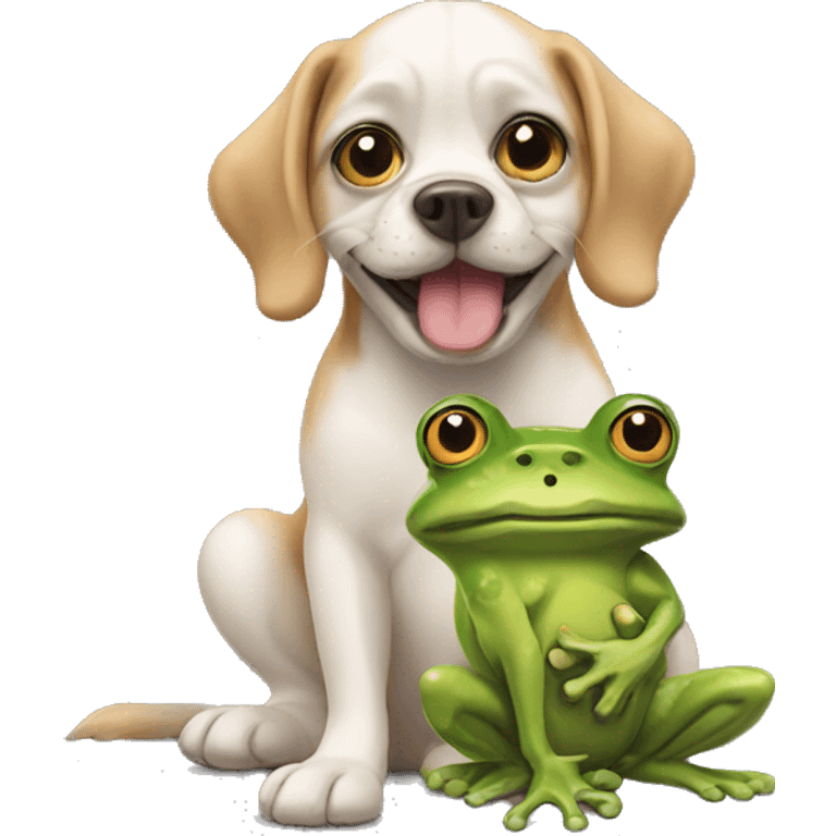 Dog with a frog emoji