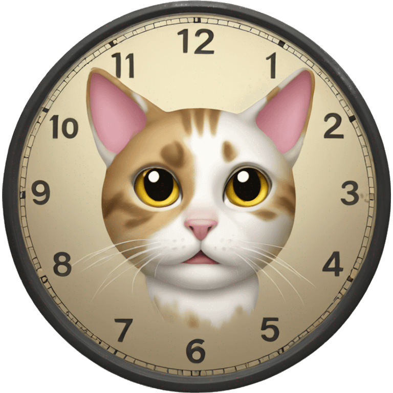 cat clock  emoji