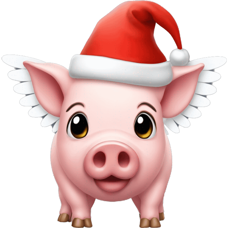 pig with wings and Santa hat emoji