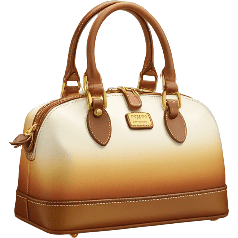 Realistic cream to tan ombre dooney and bourke satchel purse.  emoji