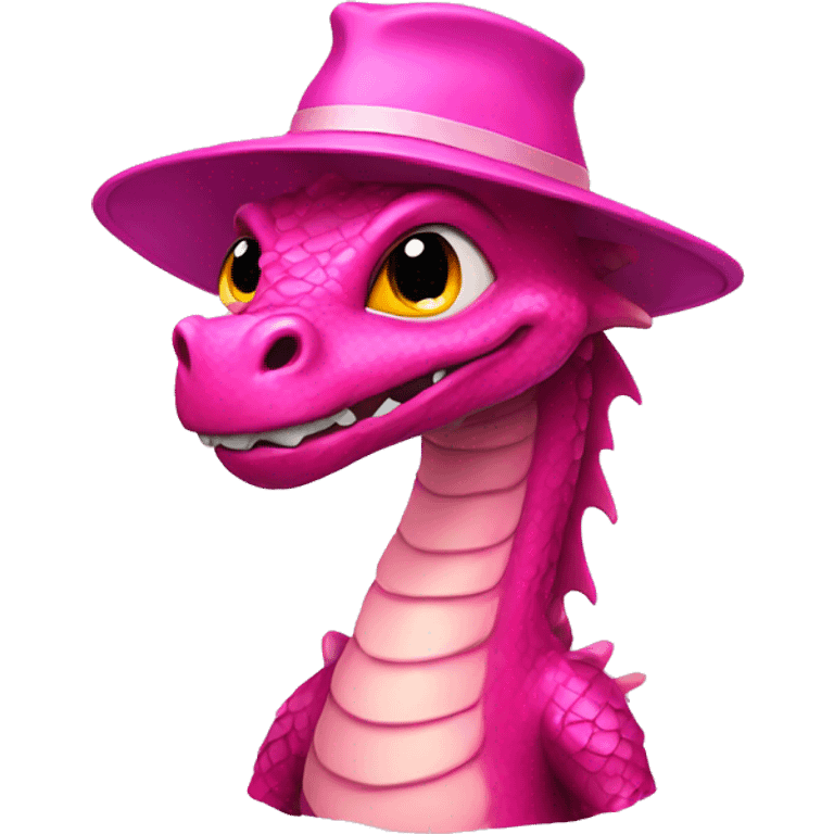 Dragon in pink hat emoji