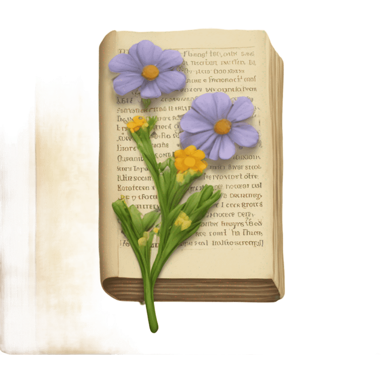 book with some pressed flowers on the pages  emoji