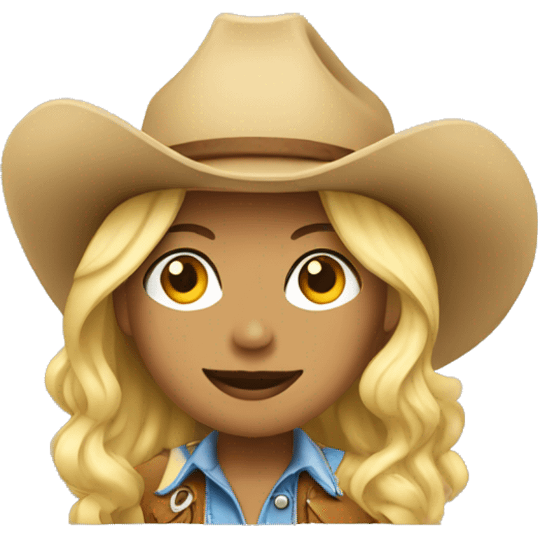 Blonde cowgirl emoji