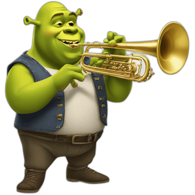 Shrek playing saxaphone emoji