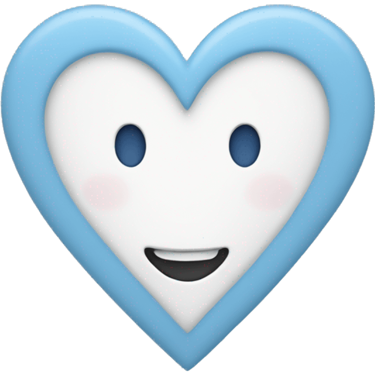 White and light blue heart emoji emoji