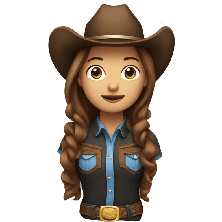 cowgirl on horse with brown hair  emoji