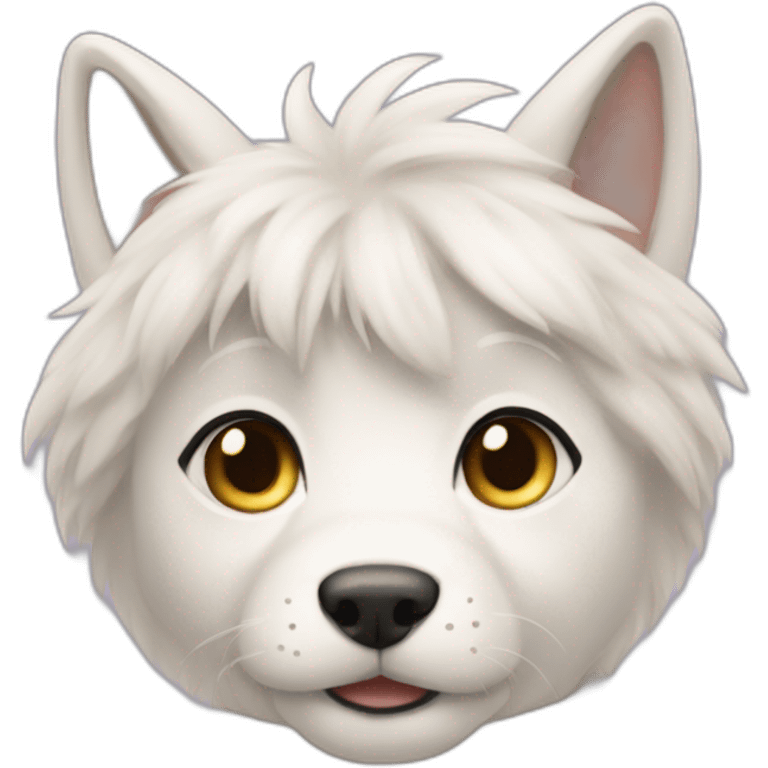 nala if she was a white furry dog emoji