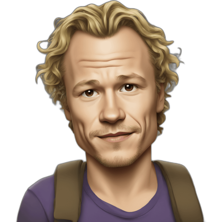 Heath Ledger cartoon wearing tee emoji