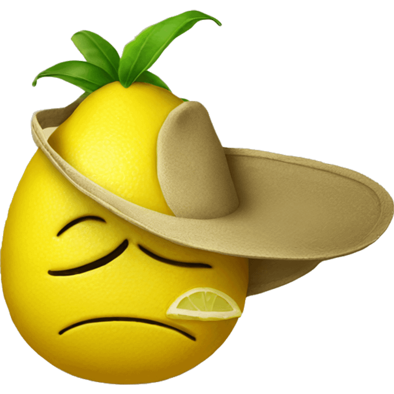 Sad lemon with sombrero  emoji